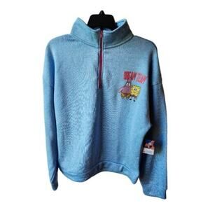 Nickelodeon Sponge Bob & Patrick (DREAM TEAM) Size XL 1/4 Zip Knit Pullover NWT
